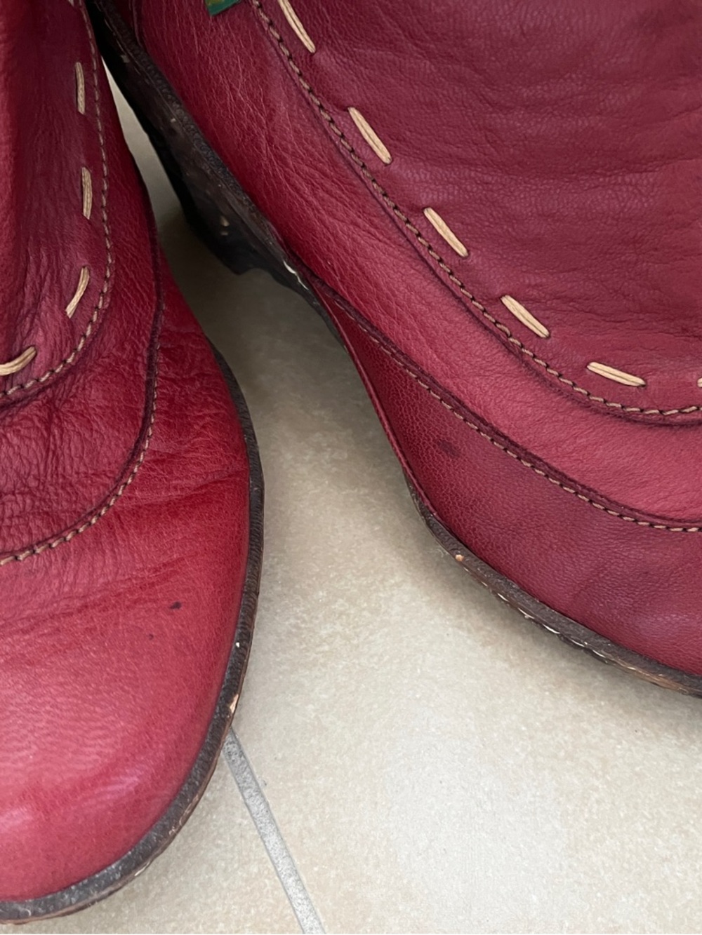 El Naturalists Leather Women's Boots Red Zip Closure Mid Calf - Picture 9 of 9